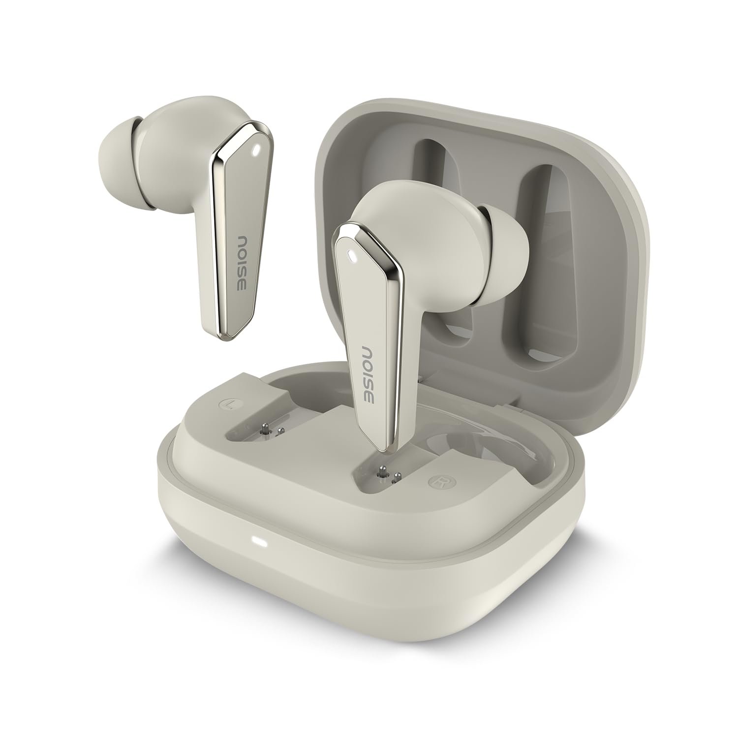 Noise Buds N1 Truly Wireless Earbuds with Chrome Finish, 40H of Playtime, Quad Mic with ENC, Ultra Low Latency Gaming (Up to 40 Ms), Instacharge(10 Min=120 Min), Bluetooth V5.3(Calm Beige)