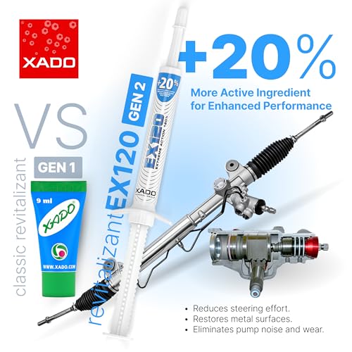 XADO EX120 Servoöl-Additiv – Hydrauliköl-Additiv für Servolenkung & Hydraulikanlagen | Servolenkungsöl-Verlust Stop | Ölverlust Stop | Verschleißschutz | Lenkgetriebeöl-Zusatz | 8 ml