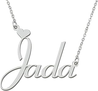 Aoloshow Personalized Name Necklace Bracelet Earrings Ring Custom Any Names | Stainless Steel Nameplate, Name Plate Pendant Necklaces, Jewelry Gift for Women, Birthday Graduation Gift, Mother Day