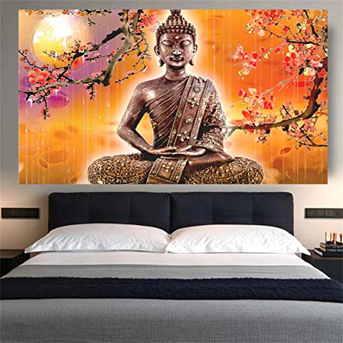 Peinture diamant prune zen 60x180cm grand format avec strass complet