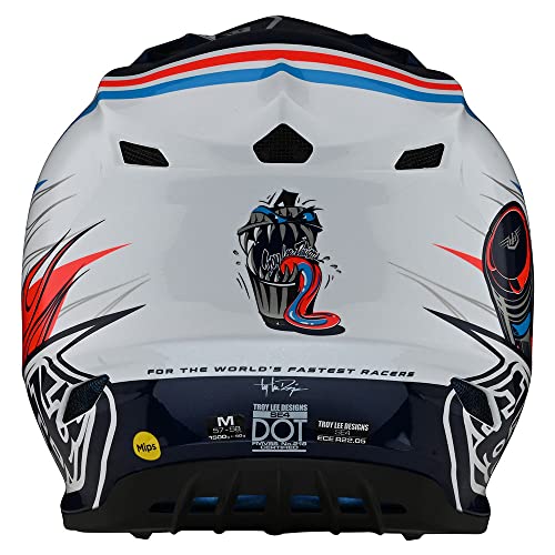 Troy Lee Designs Se4 Polyacrylite Midnight Motocross Helmet W/Mips - Full Face Offroad Motorcycle Dirt Bike Atv Powersports Dual Sport Racing Helmet - Mens Womens Unisex (Blue/Orange, Xl) #TOP2