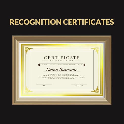 Miniatura 4 de SUNEE 50 hojas de papel para certificados - Borde en blanco de lámina dorada, tamaño carta 8.5x11 para diploma, certificados, premios