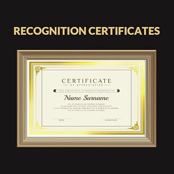 SUNEE 50 Sheets Certificate Papers - Blank Gold Foil Border, Letter Size 8.5x11 for Diploma, Certificates, Participation Awards, Document Cardstock Paper and Inkjet Printer Friendly