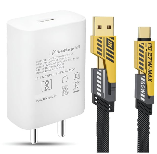 30W Car Charger for Motorola Moto E13 DualPort High Speed Turbo Charge QC 3.0 Smart with 1.2m 4-in-1 Metal Flat Braided Cable iOS Type-C USB Cable (44W Vooc, White, SH.C)-image-19