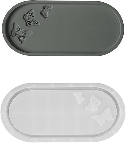 Miniatura 8 de SMEKHOXO Jesmonitor - Molde de silicona ovalada de cemento de yeso, molde de fundición de resina epoxi transparente para bricolaje, contenedor de