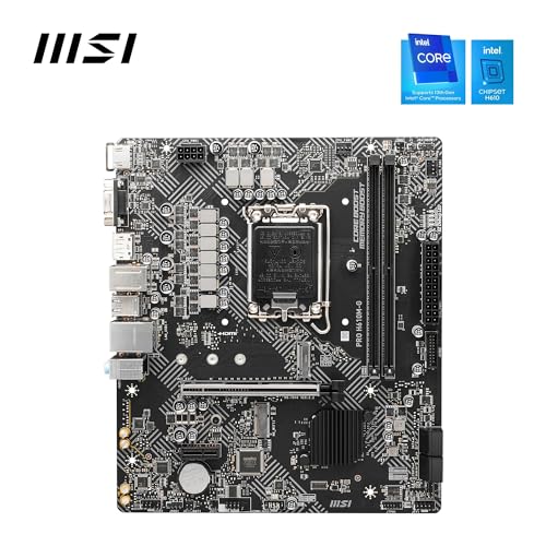 Image of MSI PRO H610M-G Motherboard, Micro-ATX - Supports Intel 12th & 13th Gen Core Processors, LGA 1700 - DDR5 Memory Boost 4800MHz /MAX, PCIe 4.0 x16 Slot, M.2 Gen3 Slot
