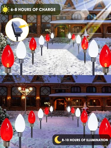 Lampes solaires C9 de Noël grand format pour illuminer sans câble - 4
