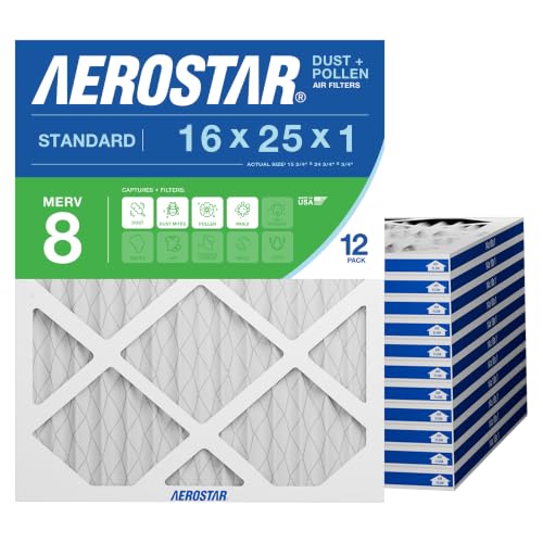 Aerostar 16x25x1 MERV 8 High Efficiency Pleated...