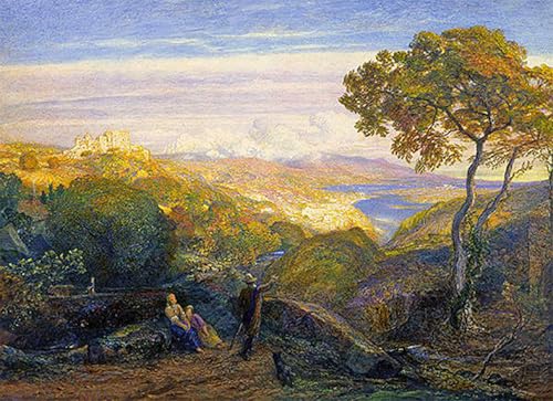 Tableau impressions d'art mural paysage vintage par peintre affiche de décoration chambre 60x90cm