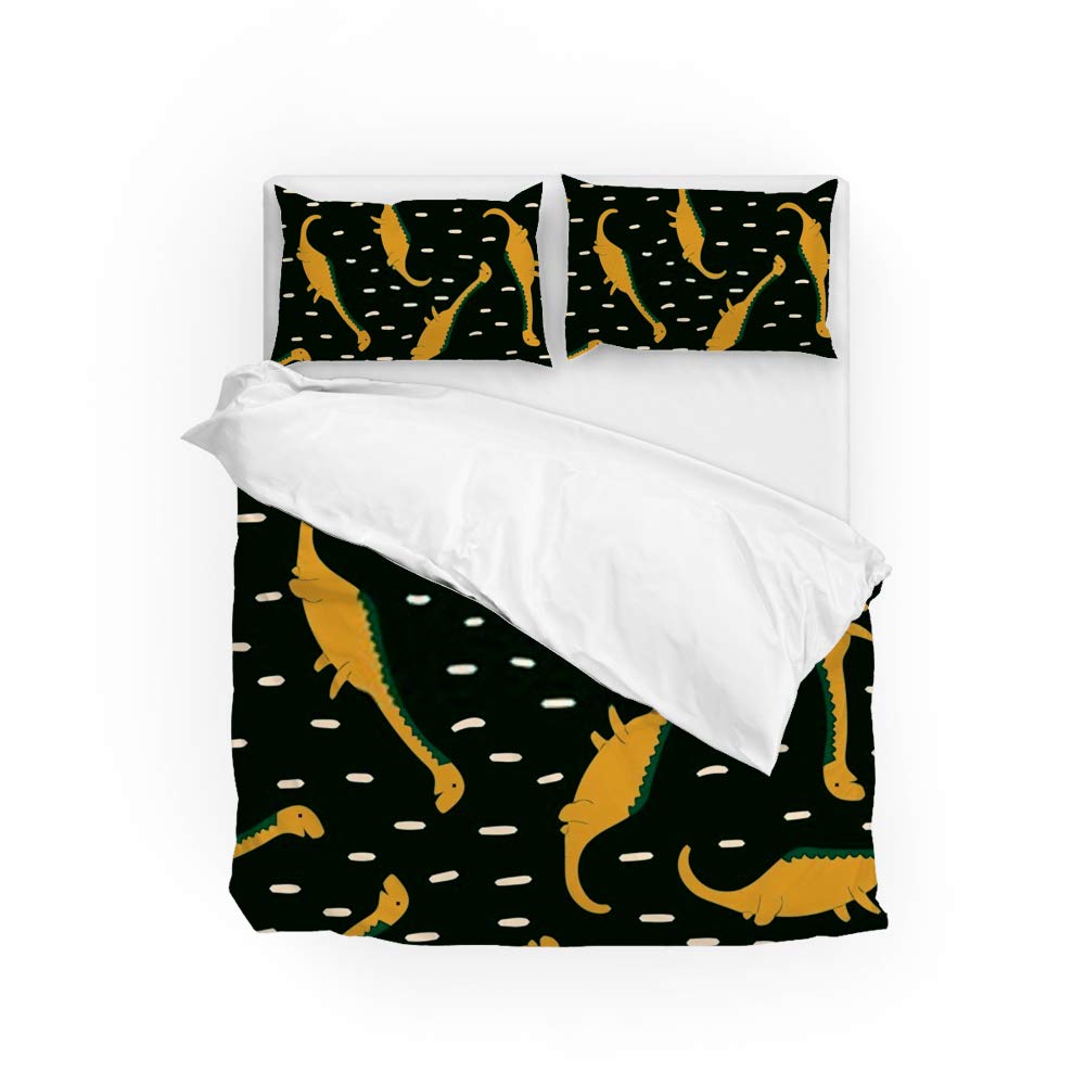Housse de couette dinosaure King en tissu polyester facile à laver