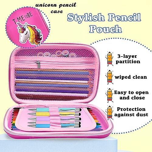 Image of FunBlast Pencil Pouches for Girls Stylish, Unicorn Pencil Pouch for Girls - Pencil Pouches for Kids, Pencil Case for Girl, Multipurpose Zipper Pencil Case (Unicorn Light Pink)