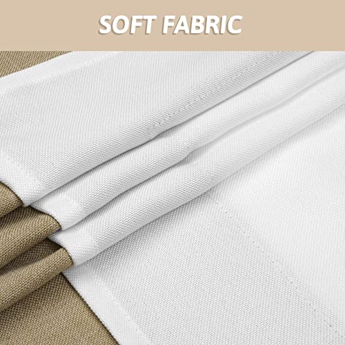 Farmhouse Flax Linen Tablecloth Rectangle 60 X 120 Inch, Boho Rustic Table Cloth For Outdoor Indoor, Waterproof Wrinkle Free Fabric Table Cover With Tassel For Kitchen Dining Room Party Decor, White #TOP6
