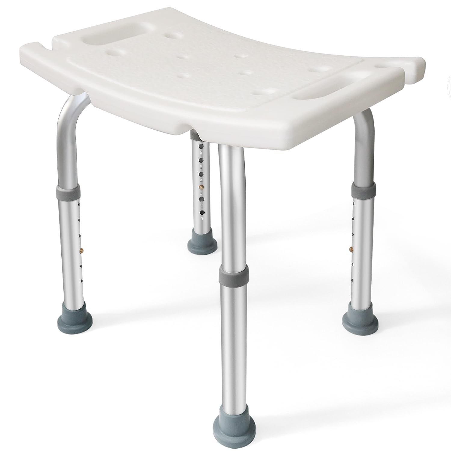 Shower Chair for Inside Shower, Tool-Free Shower Chair, Shower Stool with 6 Adjustable Heights for Elderly and Disabled