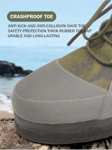 Rock Fishing Wading Boots with Felt Sole & Steel Studs – Anti-Slip Neoprene Reef Shoes for Men, Quick-Dry Breathable Drainage Shoes for Surf, Jetty, and Sea Fishing4