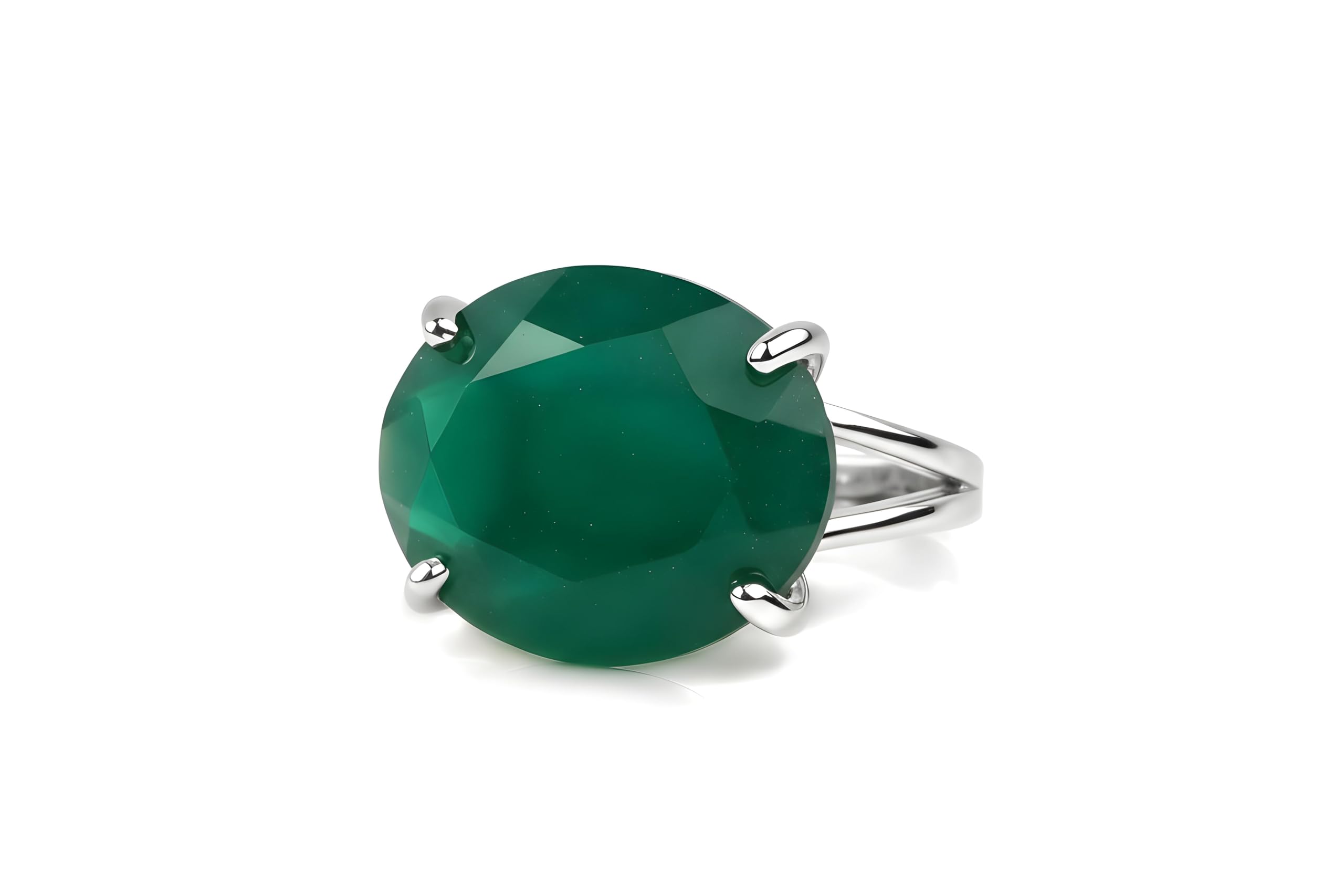 Anillos de Oro Ovalados de Anemone Jewelry para Mujeres - Onix Verde en Joyas de Cóctel de Oro de 14k - Anillo para Fiestas, Bodas y Ropa Casual - Caja de Joyas Gratis