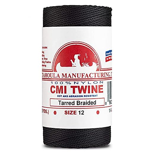 Catahoula Manufacturing #12 Ficelle en nylon tressé tarred (ligne de banque) 400', Taille unique, Noir