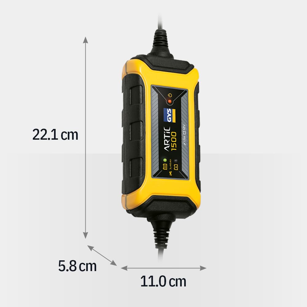 GYS Cargador de batería de Coche para Coche Moto Batería desde 3Ah | contra sobrecalentamiento 029576