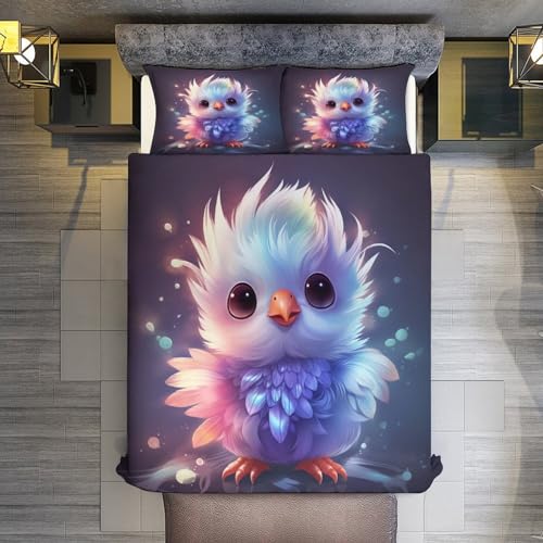 Parure de lit oiseau housse de couette anti-acarienne microfibre