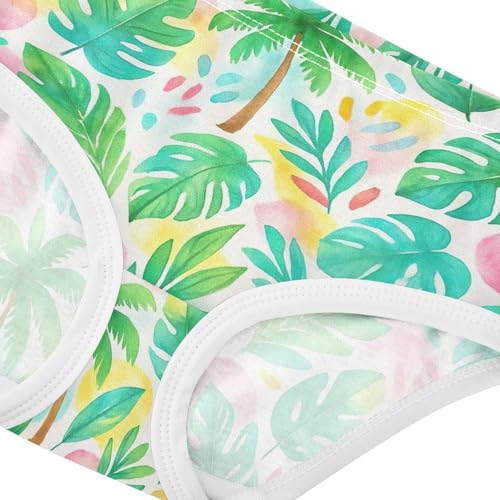 Joisal Girls Underwear Toddler 2t Cotton Cute Panties Girl Animals Briefs Girls Undies Green Tropical Palm Leaves4