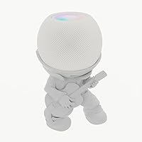 Vista 5 de Splin Soporte de mesa compatible con Yaxa Alexa Smart Speaker Echo Dot (4ª y 5ª generación) y Apple HomePod Mini, Vegas Boy (blanco)