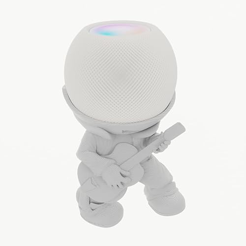 Vista 5 de Splin Soporte de mesa compatible con Yaxa Alexa Smart Speaker Echo Dot (4ª y 5ª generación) y Apple HomePod Mini, Vegas Boy (blanco)