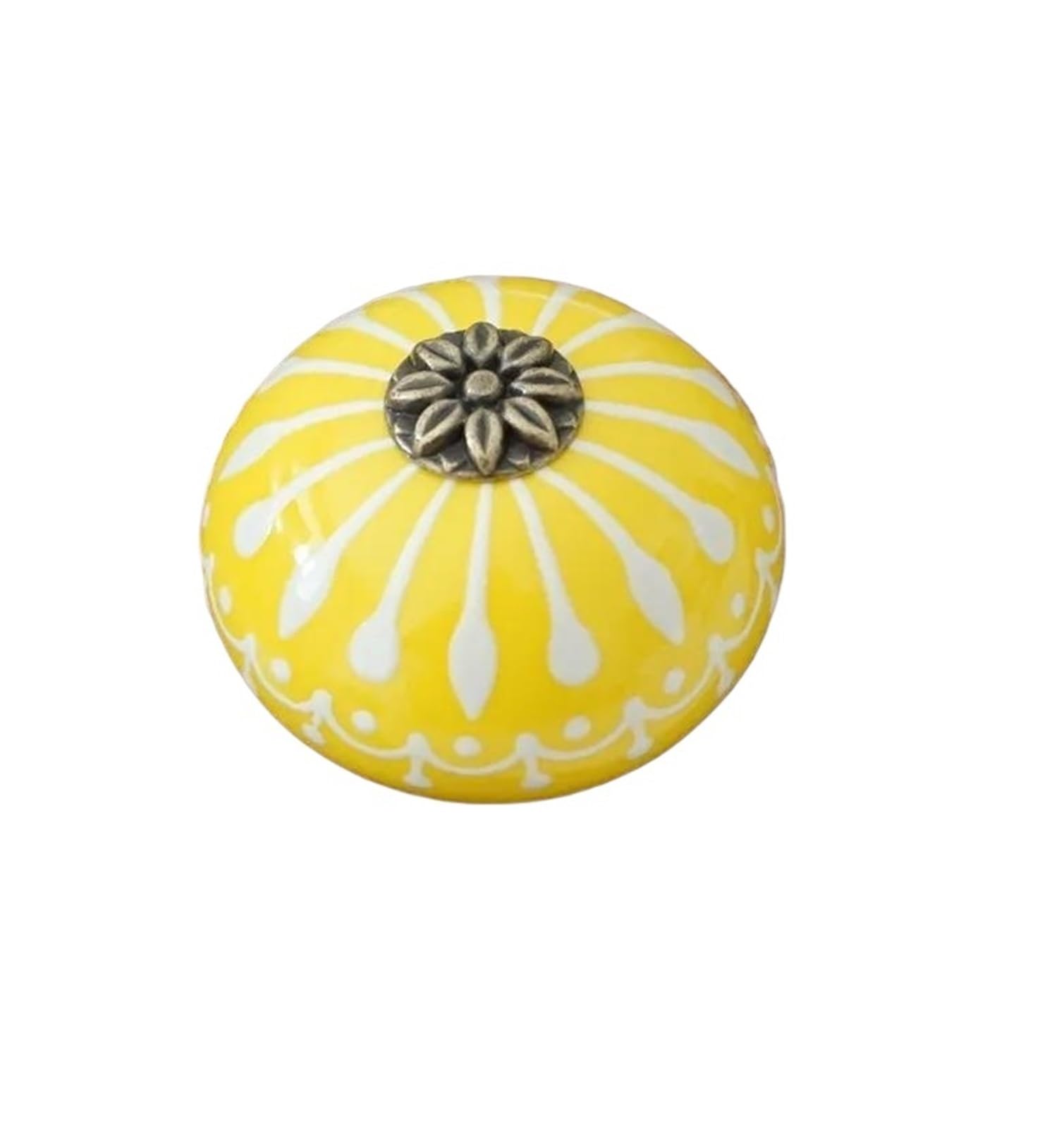 Kifsdlf Yellow Ceramic Knob/Dresser Knobs White Blue Cabinet Pulls Unique Kitchen Door Handle Furniture Hardware For Cupboard Wardrobes Furniture(Yellow)