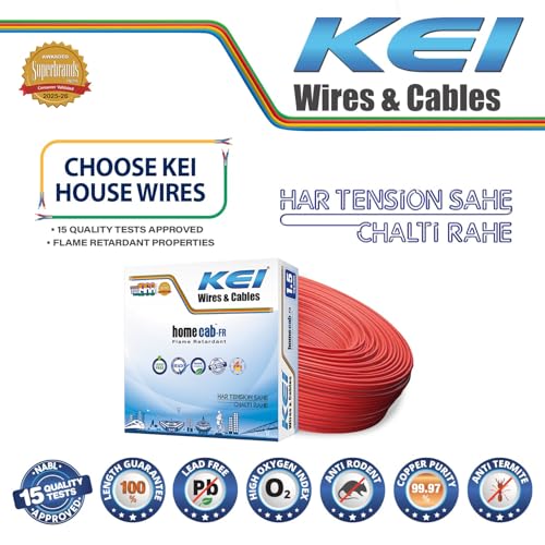 KEI 1.5 sqmm 1 Core 99.97% Copper House Wire 90M Red - Image 3