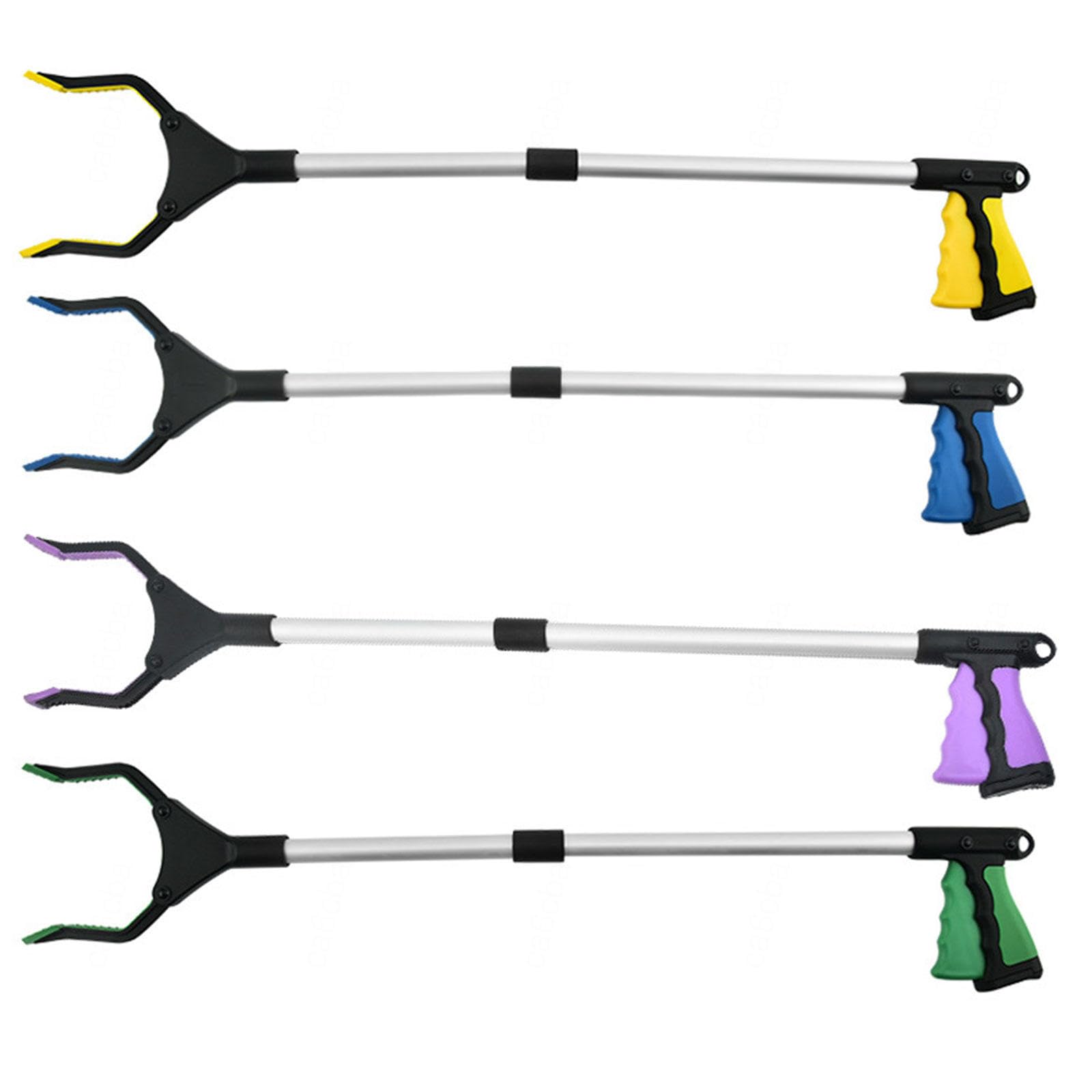Herramienta de Captura de Basura de 32 Pulgadas - Paquete de 4 Herramientas de Alcance Plegables - Palo de Agarre Extralargo y Ligero, Herramienta de Agarre para Ancianos, 4 Colores