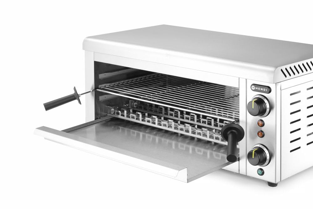 HENDI Salamandra elettrica professionale, quarzo infrarosso, GN 1/1, 230V, 3645W, 689x397x(H)318mm, acciaio inox