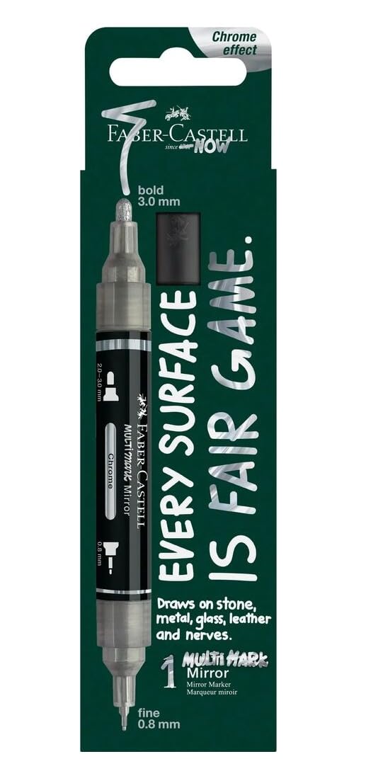 Faber-Castell Multimark Mirror Pennarelli Cromati Doppia Punta 0,8 mm 3,0 mm Effetto Specchio Lucido