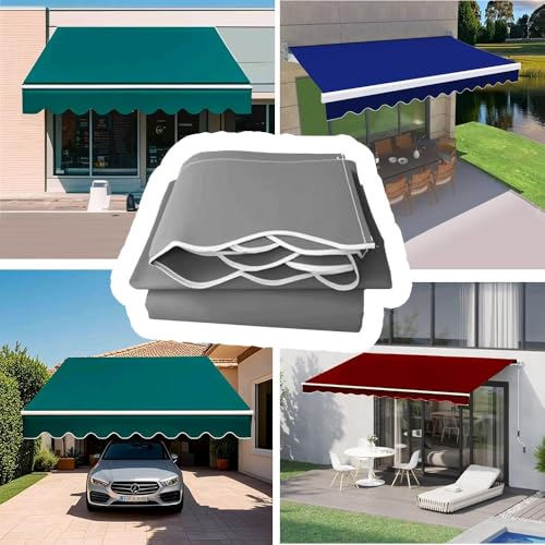 Toldo retráctil con lona impermeable azul de protección UV para terraza y ventana 6