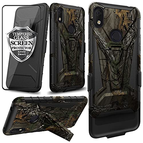 Ailiber Compatible with Lively Smart Case, Jitterbug Lively Smart3 5007S Case with Screen Protector, Swivel Belt Clip Holster Kickstand Holder, Heavy Duty Shockproof Cover for Lively Smart3-Green