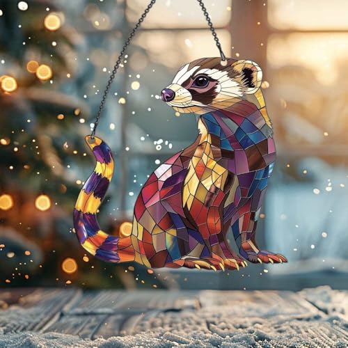 Image of Ferret Hanging Ornament Gift for Ferret Lover Christmas Wall Decor
