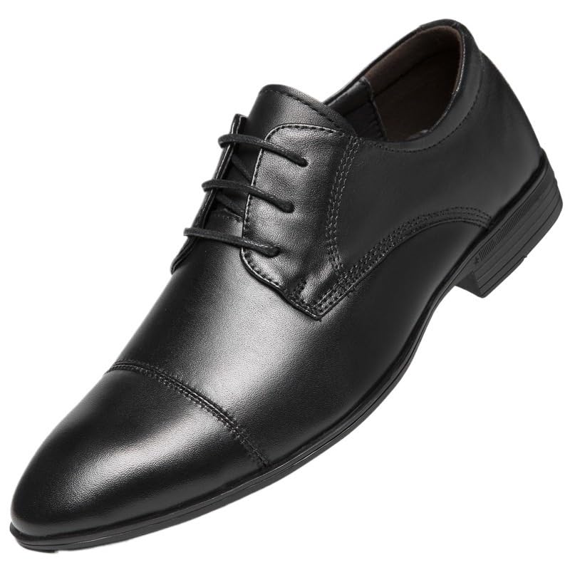 Men's Classic Leather Dress Shoes Mens Retro Comfortable Business Lace Up Wingtip Oxford Shoes Non-Slip Softsole Walking Oxford Shoes - Main Image