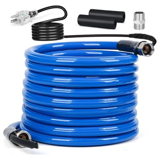 15FT-100FT Heated Water Hose for RV,-45 ℉ Antifreeze Heated Drinking Garden Water Hose，Electrically Heated Garden Hoses, Rv Accessories，Rv，Rv Water Hose (15FT)
