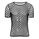 GKLWEJ Netzhemd Herren, Sexy Transparent Muskel Shirt, Unterhemd, Oberteil, Clubwear, Schwarz, L