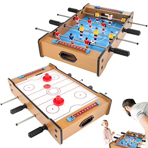 Stronrive Fußball Tischspiel, Airhockey Tisch Für Kinder, 2 In 1 Multi Spieltisch Für Erwachsene Und Jugendliche, Kombinationsset Für Zuhause, Lounge, Aufenthaltsraum, Spielzimmer