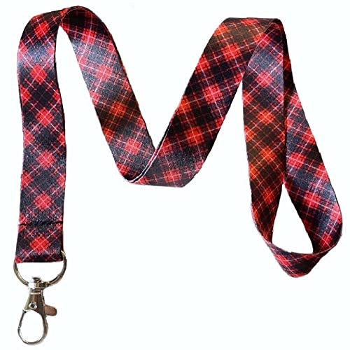 Execucat EXE1A000054 Red Tartan Plaid Lanyard Keychain Id Badge Holder cover