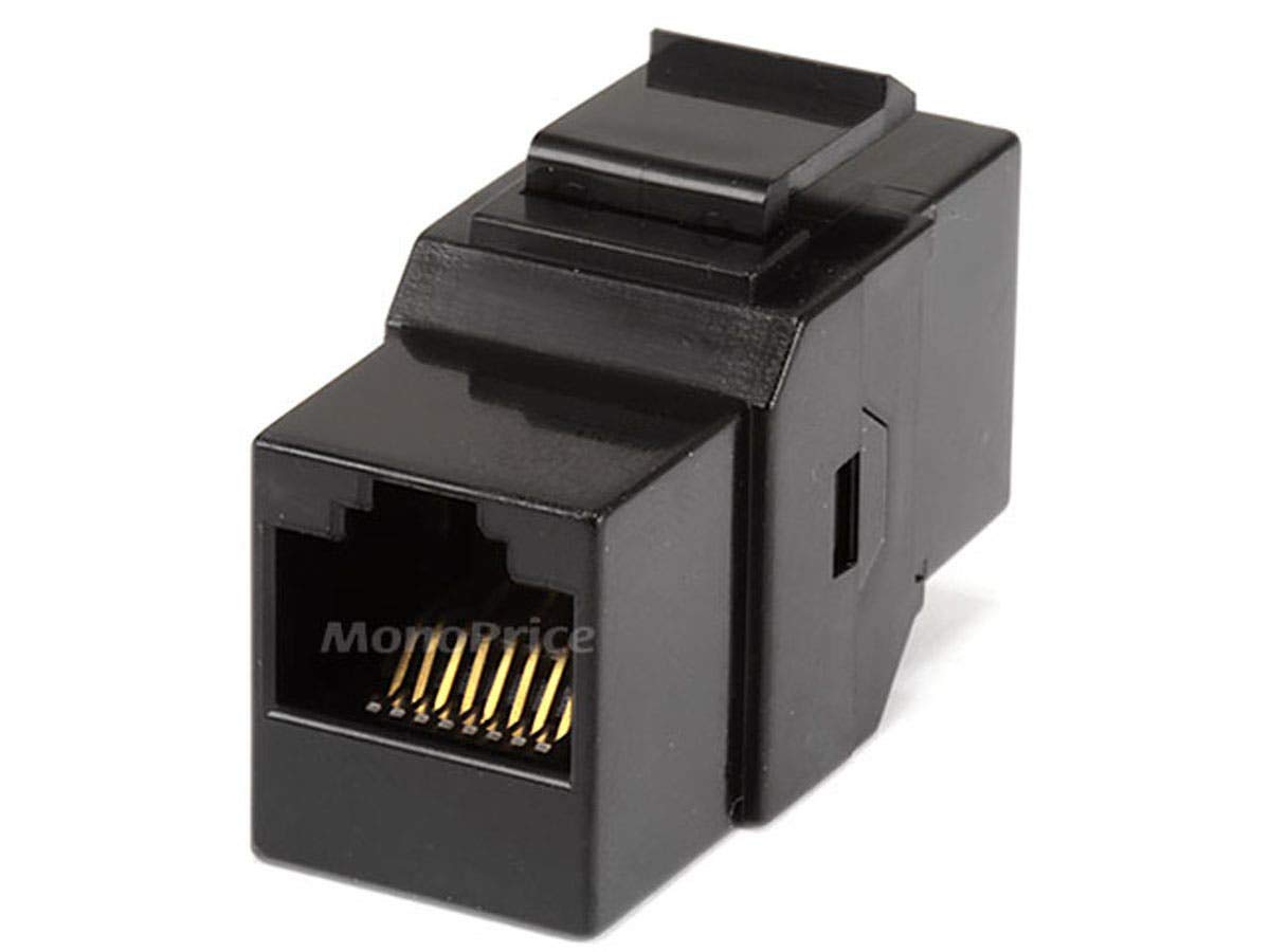 Monoprice Cat5e RJ45 Inline Coupler Keystone Jack, Unshielded, Black