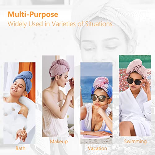 Tuerriat Microfiber Hair Towel ,Microfiber Hair Towel Wrap, Super Absorbent & Quick Dry Hair Turban For Women ,10.24 X 29.53 Inches Anti-Frizz, Anti-Breakage, Hands-Free Microfiber Towel For Hair #TOP5