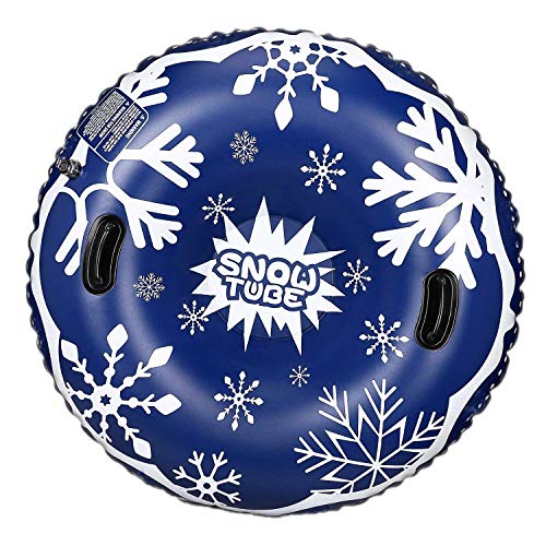 WASAKKY Snow Tube - 47 in Snow Sled, Inflatable Snow Tubes for Sledding Kids,Tubes for Floating with 2 Handles, Snow Sled for Adults and Children for Snow