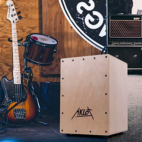 Image of AKLOT Cajon,12 * 12 * 18 inch Box Drum Full Size Percussion Instrument Cajons with Internal Adjustable Snares Birch Wood Compact