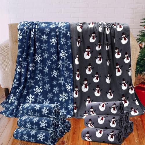 Preboun 24 Pack Bulk Christmas Soft Fleece Blankets 50 x