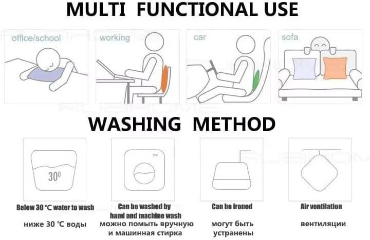 クッションカバー 2枚セット, イエローモダン クッションカバー 60x120cm, ウォータープルーフ リネン 矩形 座布団かばー