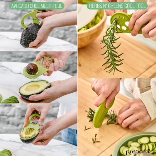 Image of Prepara Salad Set - Herbs n' Greens, Avocado Cool & Salad Pod | BPA-Free, Ideal for Meal Prep, Snacks & Salads, Multi-Function Prep Tools, Includes 2.5 oz Leakproof Dressing Capsule