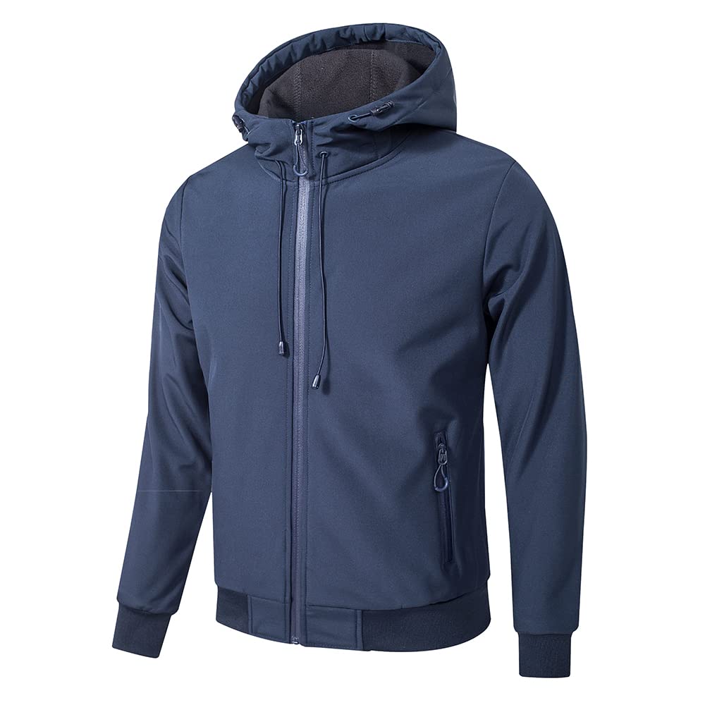 TONY BACKER Giacca Jacket Uomo In Softshell Impermeabile Antivento con Cappuccio Giubbotto Caldo Per Trekking Casual 6860