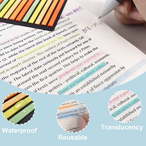 Potanro Sticky Tabs 2300 Pcs Translucent Sticky Tabs 10 Sheets Highlighter Book Tape Long Highlighting Sticky Tabs For Annotating Books, Aesthetic Office Suppliesbook For Annotating Books #TOP2