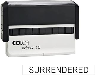 Surrendered Self Inking Rectangle Stamp – 1/4" H x 2-1/4" L Impression – Required for webDEALER Program – TxDMV Compliant – Professional Self-Inking Stamp for Ownership Documents