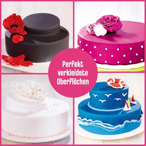 DECOCINO Fondant Hellblau – 250 g – ideal zum Verzieren von Kuchen, Torten, Cupcakes – Palmölfrei & vegan