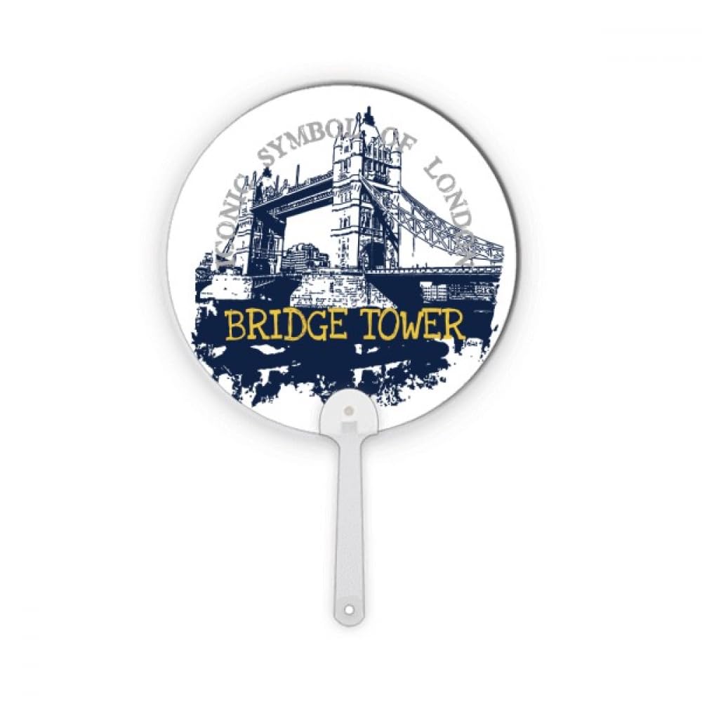 Éventail rond Graffiti London Bridge en plastique portable pour l'été